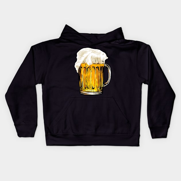 Bear on Beer Kids Hoodie by kookylove